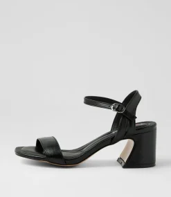 Women I LOVE BILLY Heels|Sandals-Strut Black Metallic Sandals