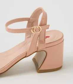 Women I LOVE BILLY Heels|Sandals-Strut Blush Patent Synthetic Sandals