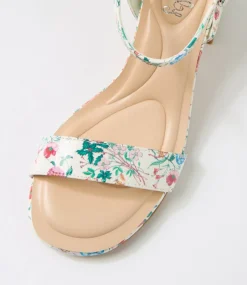 Women I LOVE BILLY Heels|Sandals-Strut White Botanic Patent Synthetic Sandals