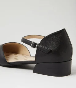 Women SUPERSOFT Comfort|Flats-Suan Black Leather Flat Shoes