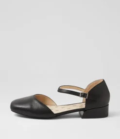 Women SUPERSOFT Comfort|Flats-Suan Black Leather Flat Shoes