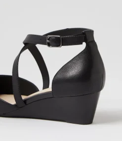 Women SUPERSOFT Heels-Sue Black Leather Heels