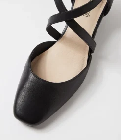 Women SUPERSOFT Heels-Sue Black Leather Heels