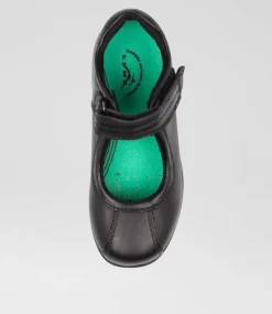 LYNX Junior School Shoes-Suki Black Leather Shoes