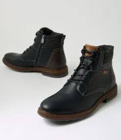 C88 by COLORADO Boots|Casuals-Summit Black Lace Up Boots