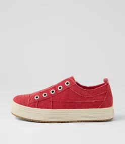 Women BLOWFISH Sneakers-Superplay Red Canvas Sneakers