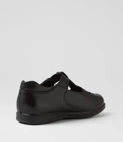 COLORADO Junior School Shoes-Suri Junior E Hello Kitty Black Leather Shoes
