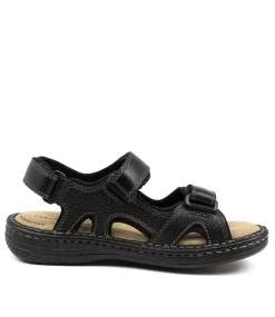 COLORADO Casuals|Sandals-SURMON BLACK TUMB LEATHER