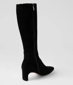 Women DIANA FERRARI Boots-Swan Black Suede Knee High Boots