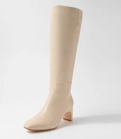 Women DIANA FERRARI Boots-Swan Cream Leather Knee High Boots