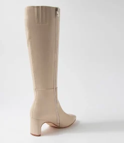 Women DIANA FERRARI Boots-Swan Cream Leather Knee High Boots