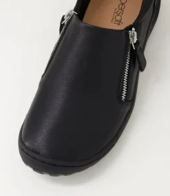 Women SUPERSOFT Comfort|Flats-Tabtha Black Leather Flat Shoes