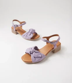 Women DIANA FERRARI Heels|Sandals-Tanglee Lilac Leather Sandals