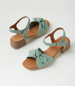 Women DIANA FERRARI Heels|Sandals-Tanglee Seafoam Leather Sandals