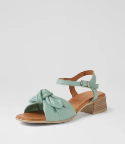 Women DIANA FERRARI Heels|Sandals-Tanglee Seafoam Leather Sandals