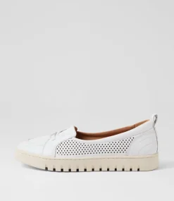 Women SUPERSOFT Comfort|Flats-Tarins White Leather Flat Shoes