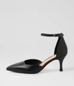 Women DIANA FERRARI Heels-Tartine Black Leather Heels