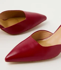 Women DIANA FERRARI Heels-Tartine Deep Red Leather Heels