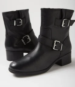 Women DIANA FERRARI Boots-Tarvela Black Leather Ankle Boots