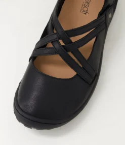 Women SUPERSOFT Comfort|Flats-Tatem Black Leather Flat Shoes