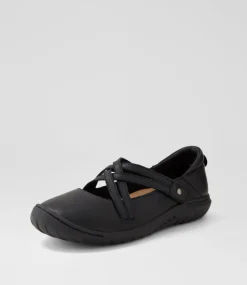 Women SUPERSOFT Comfort|Flats-Tatem Black Leather Flat Shoes