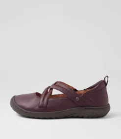 Women SUPERSOFT Comfort|Flats-Tatem Purple Dark Brown Leather Flat Shoes