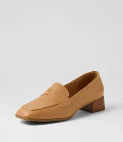 Women SUPERSOFT Comfort|Loafers-Taylar Dark Tan Leather Heels