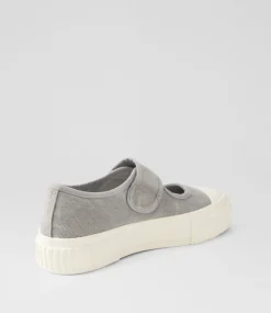 Women I LOVE BILLY Mary Janes|Flats-Taylin Light Grey Canvas Flat Shoes