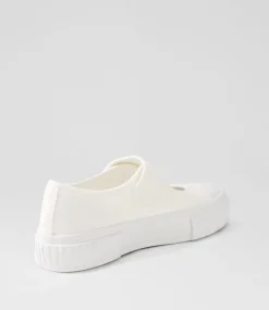 Women I LOVE BILLY Flats|Mary Janes-Taylin White Canvas Flat Shoes
