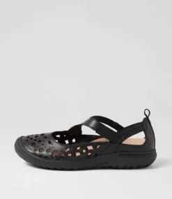 Women SUPERSOFT Comfort|Flats-Teasi Black Leather Flat Shoes
