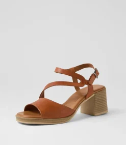 Women DIANA FERRARI Heels|Sandals-Teesha Tan Leather Sandals
