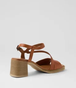 Women DIANA FERRARI Heels|Sandals-Teesha Tan Leather Sandals
