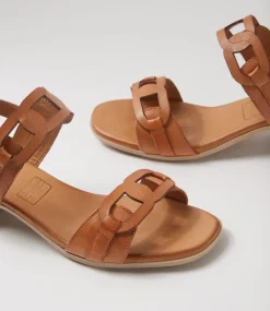 Women DIANA FERRARI Heels|Sandals-Teneele Tan Leather Sandals