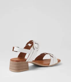 Women DIANA FERRARI Heels|Sandals-Teneele White Leather Sandals