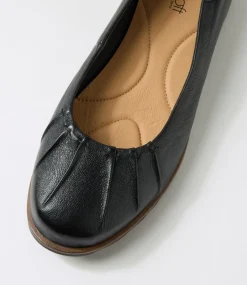 Women SUPERSOFT Comfort|Flats-Tennessee Black Leather Ballet Flats