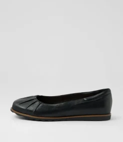 Women SUPERSOFT Comfort|Flats-Tennessee Black Leather Ballet Flats