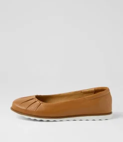 Women SUPERSOFT Comfort|Flats-Tennessee Dark Tan Leather Ballet Flats