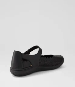 Women SUPERSOFT Comfort|Flats-Tennisen Black Leather Flat Shoes
