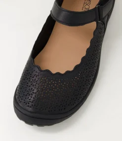 Women SUPERSOFT Comfort|Flats-Tennisen Black Leather Flat Shoes