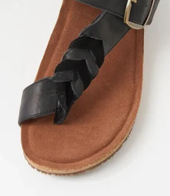 Women COLORADO Comfort|Heels-Teresa Black Nubuck Sandals