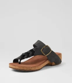 Women COLORADO Comfort|Heels-Teresa Black Nubuck Sandals