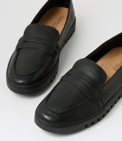 Women SUPERSOFT Comfort|Flats-Teressia Black Leather Flat Shoes