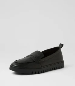 Women SUPERSOFT Comfort|Flats-Teressia Black Leather Flat Shoes