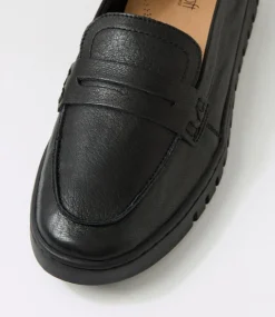Women SUPERSOFT Comfort|Flats-Teressia Black Leather Flat Shoes