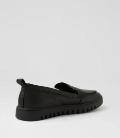 Women SUPERSOFT Comfort|Flats-Teressia Black Leather Flat Shoes