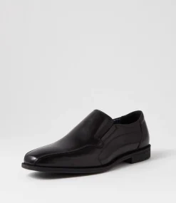 COLORADO Dress Shoes-Theo Black Leather Flat Shoes