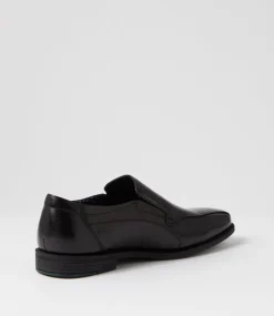 COLORADO Dress Shoes-Theo Black Leather Flat Shoes