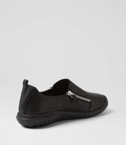 Women SUPERSOFT Comfort|Flats-Theory Black Leather Flat Shoes