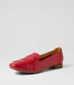 Women DIANA FERRARI Dress|Loafers-Tilony Dark Red Leather Loafers