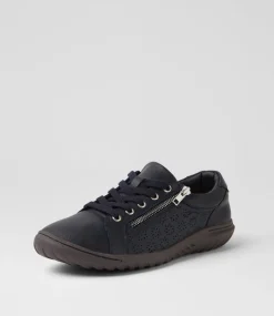 Women SUPERSOFT Comfort|Sneakers-Timmi Navy Leather Sneakers